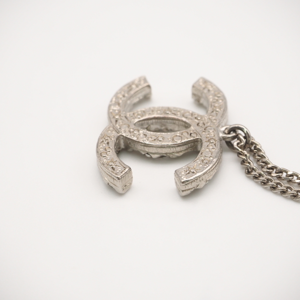 CHANEL Authentic Silver Logo Necklace - Picture 8 of 13